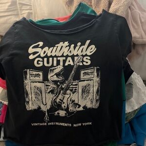 Brandy Melville Black 'Southside Guitars' Kids Tee